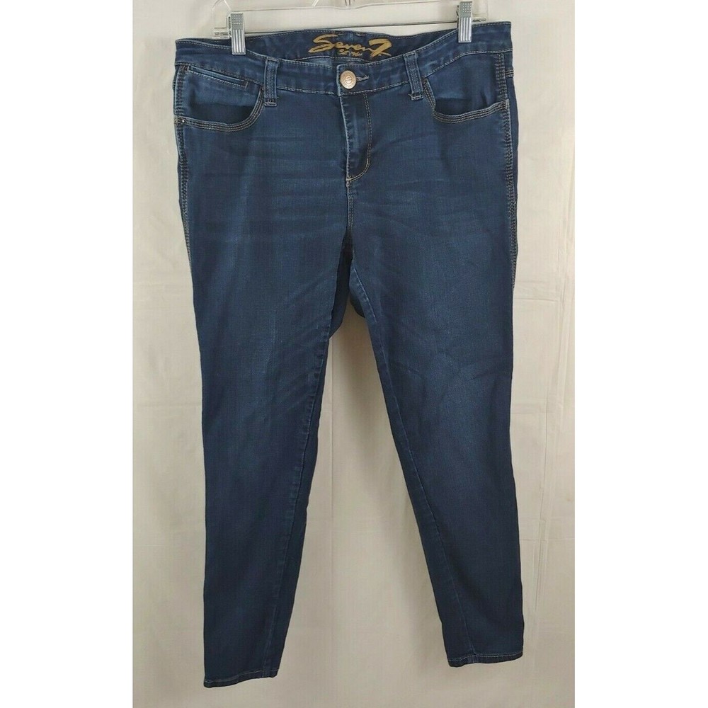Seven 7 Womens Jeans Sz 16 Skinny Slim Dark Wash Legging Jegging XL